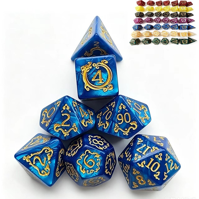 Board Game Dnd - مجموعة من 7 قطع من نرد