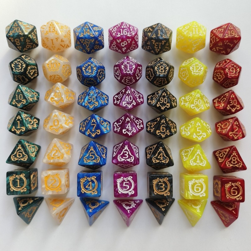 مجموعة من 7 قطع من نرد الألعاب - مراجعة Board Game Dnd وسعره