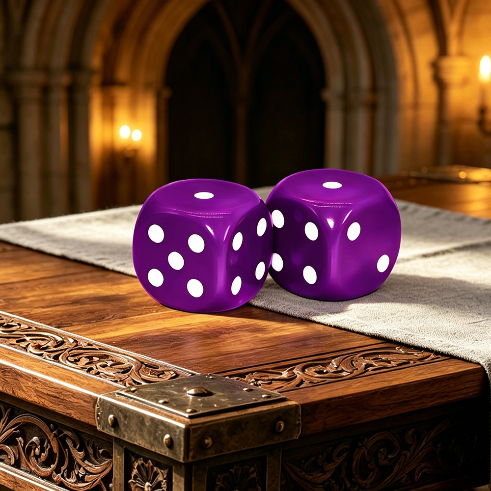 قطعتان من النرد الأرجواني الكب - مراجعة Board Game Dnd وسعره