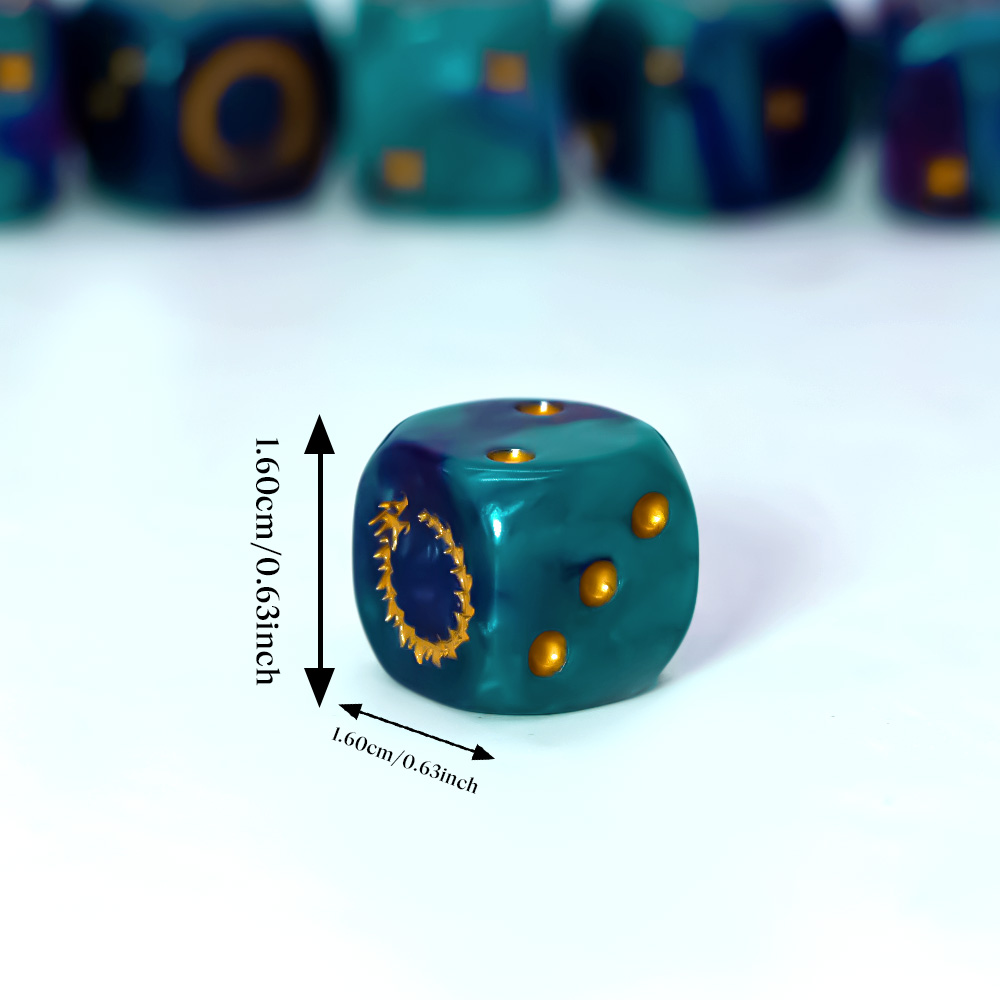 مجموعة من 6 قطع من نرد D6 ذهبي - مراجعة Board Game Dnd وسعره